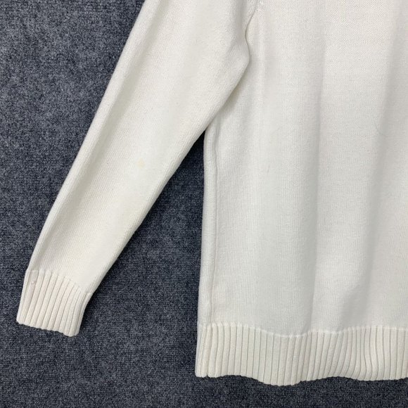 Jones New York Pull Over Bulk Knit Sweater 1/4 Button Collar Women 1X White - Picture 11 of 12